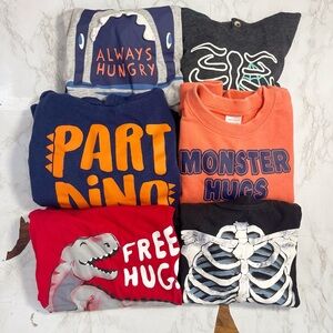 3T Toddler Boy Bundle Dino Skeleton Shark Hoodies Shirts Carter’s Cat & Jack